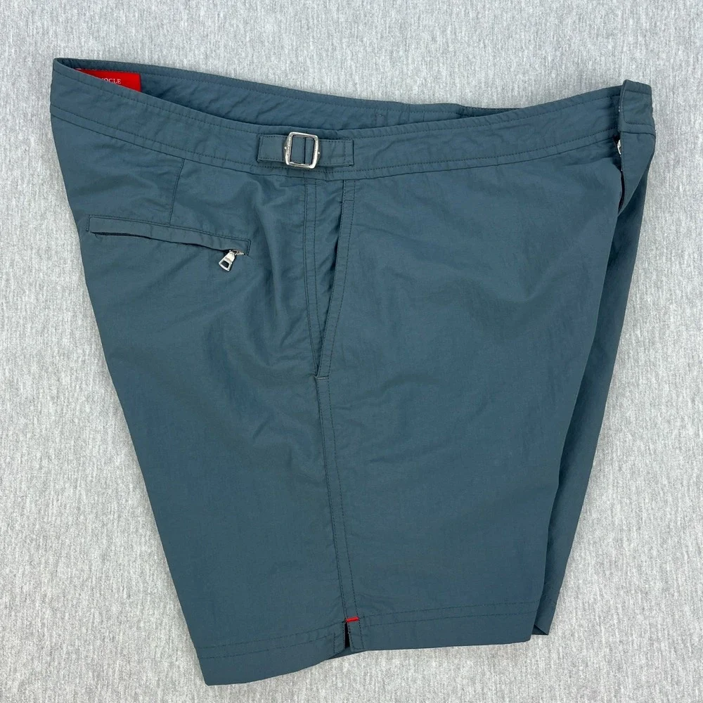 Monocle x Orelbar Brown Shorts Mens 36 Blue-Gray 100% Nylon Adjustable Waist